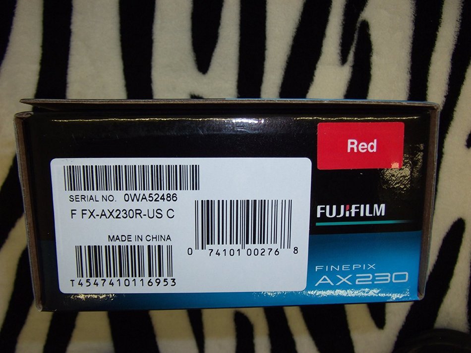 FUJIFILM FinePix AX230 12MP 5X Zoom HD Movie mode Digital Camera - Red
