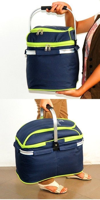 Cooler Bag Outdoor Picnic Basket 45*28*35Cm