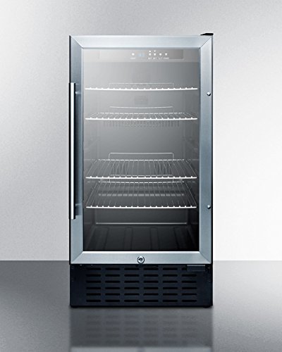 Summit SCR1841BADA 2.7 cu.ft. 18" wide ADA compliant glass door refrigerator for built-in or freestanding use,... N4
