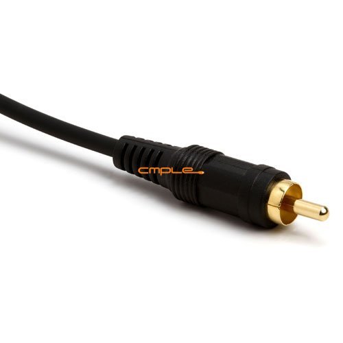 6ft Black Audio Cable 3.5mm Mono Male to RCA Mono Male Connectors N3