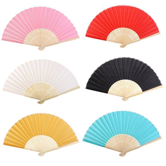 Chinese Folding Fan Retro Hand Fan Wedding Favors (White) N5