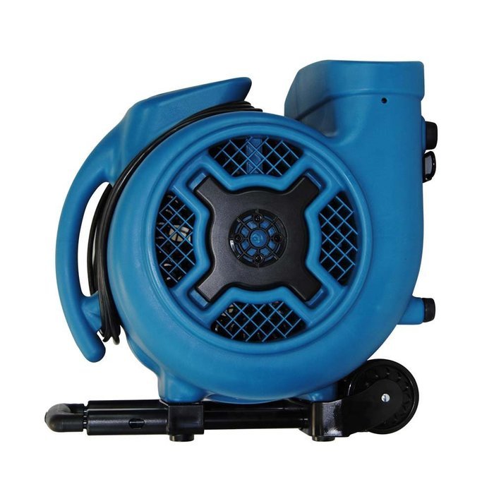 XPOWER P-800H 3/4 HP 3200 CFM 3 Speeds Professional Air Mover Careprt Dryer Fan with Telescopic Handle & Wheels N2
