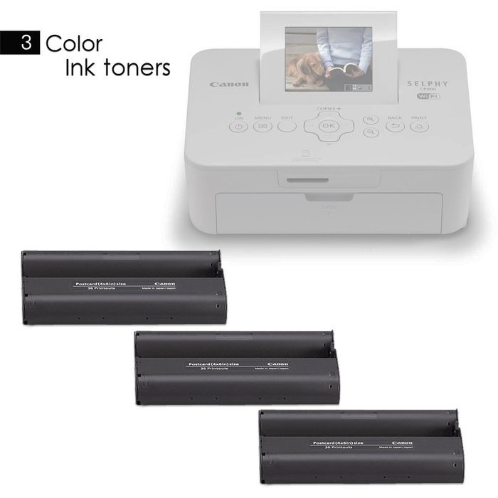 Canon Selphy CP1200 Wireless Color Photo Printer (Black) + Canon KP-108IN Color Ink Paper Set (Produces up to... N11