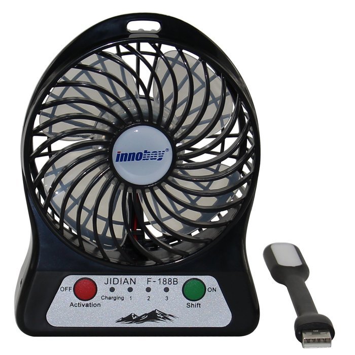 Innobay&reg; Innovative Pocket Rechargeable Fan Built-in with 4400mah Lithium Battery Also Working As Power Bank (...