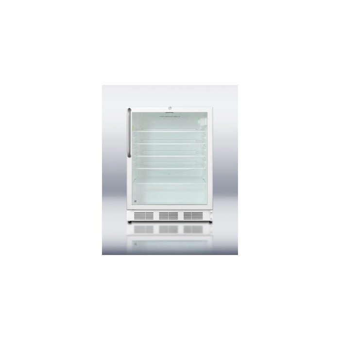 Summit SCR600LBITBADA: ADA compliant commercially listed beverage center for built-in use, with white cabinet,... N2