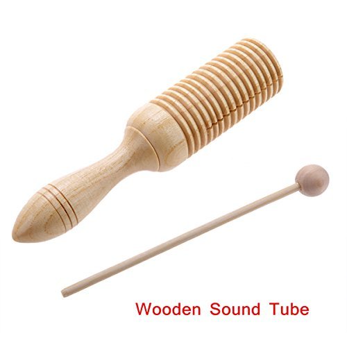 Kid Children Wooden Sounder Sound Tube Crow Percussion Musical Toy Instrument // Madera sonido zumbador percusi&oacute;n... N3