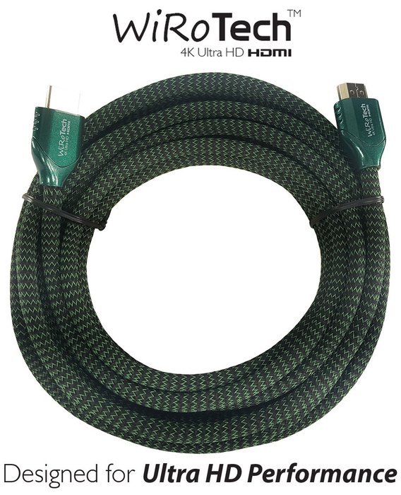 WiRoTech Green HDMI Cable 4K Ultra HD (6 Feet, Green) N67