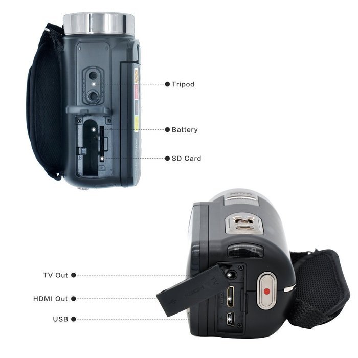 SEREE HDV-301 FHD 1080P Digital Video Camera Camcorder Night Vision Wide Angle Macro Fisheye Shooting 24MP 3 Inch... N23