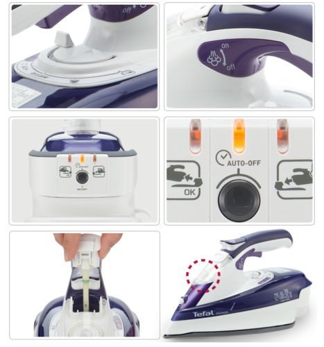 220~240v/ Tefal Fv9990 250ml Purple Free Move Cordless Steam Iron Homeware 387 N2