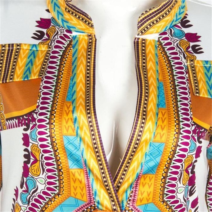Women Dress,Haoricu Women Cloak African Print Dress Casual Straight Long Sleeve Dresses N4