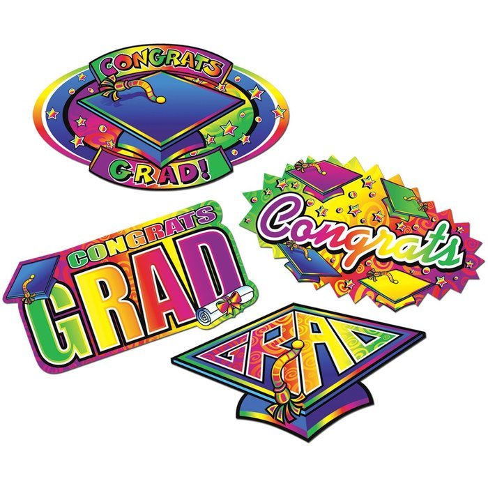 Beistle 4-Pack Congrats Graduate Cutouts, 14-Inch