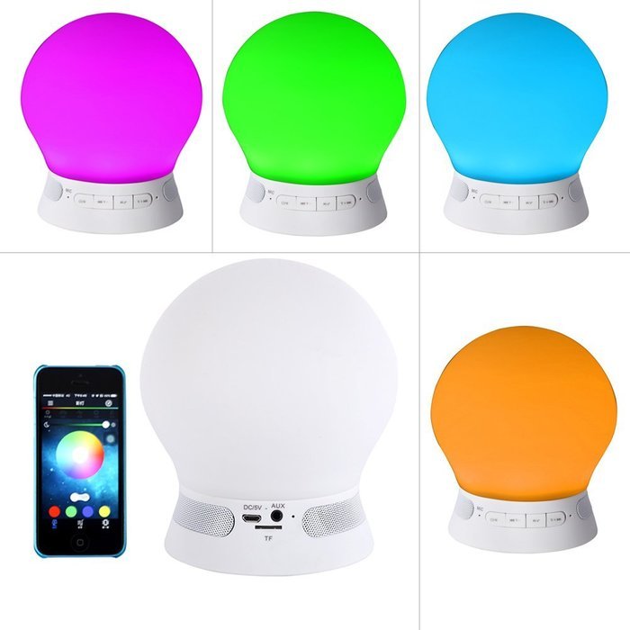Balight Smart and stylish APP control Bluetooth 4.0 Music Player Speaker built-in multi color LED lights and alarm... N5