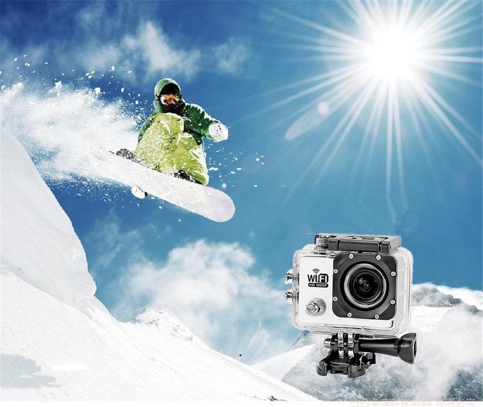 KingCool WiFi 12MP Full HD 1080P DVR Camcorder 2.0 inch 170 Degree Waterproof Sports Action Camera(Blue) N18