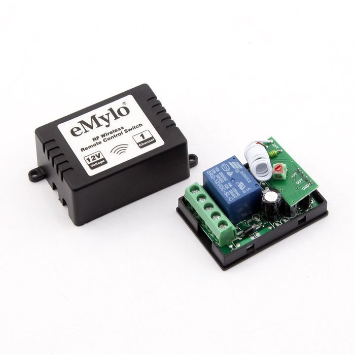eMylo RF DC 12V 1 Channel One Relay Wireless Remote Control Light Switch Transmitter 433Mhz Remote Control Switch... N6