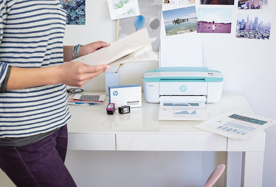 HP DeskJet 3755 Compact All-in-One Photo Printer with Wireless & Mobile Printing, Instant Ink ready - Blue Accent... N23