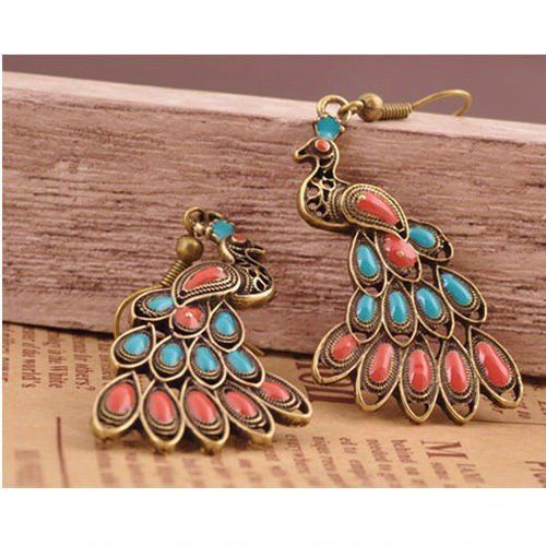 Fashion Vintage Dangle Peacock Earrings New