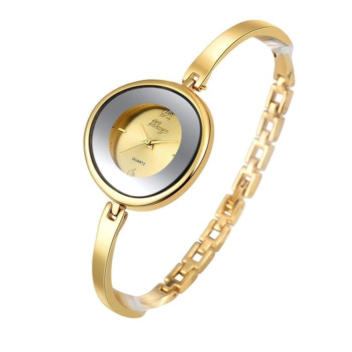 AutumnFall Women's Swarovski Crystal Accented Gold-Tone and Black Bangle Watch with Bracelet Set (609GB) N14