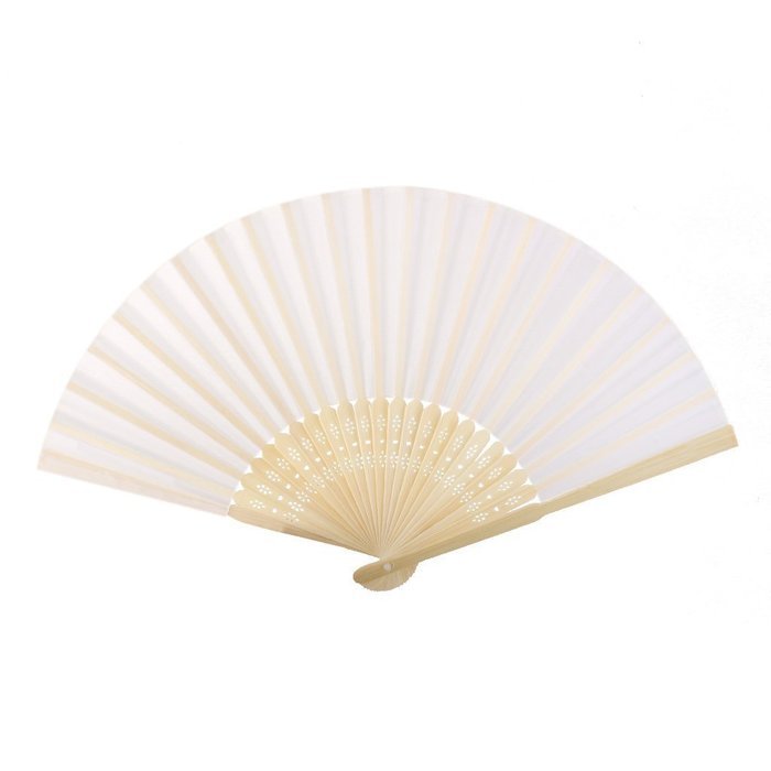 Chinese Folding Fan Retro Hand Fan Wedding Favors (White) N8
