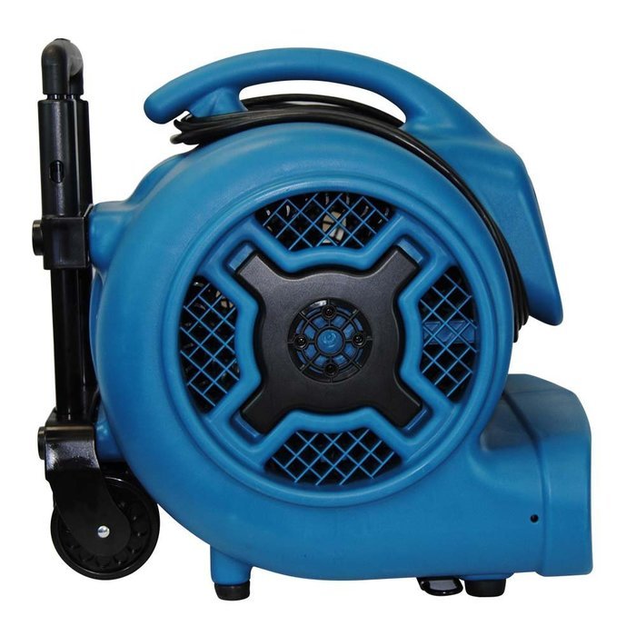 XPOWER P-800H 3/4 HP 3200 CFM 3 Speeds Professional Air Mover Careprt Dryer Fan with Telescopic Handle & Wheels N3