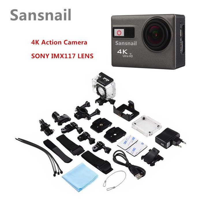 Sansnail Ultra HD 4K Sport Action Camera WIFI 1080P 60fps HDMI 20MP+ 170 Degree Wide Viewing Angle Waterproof... N2