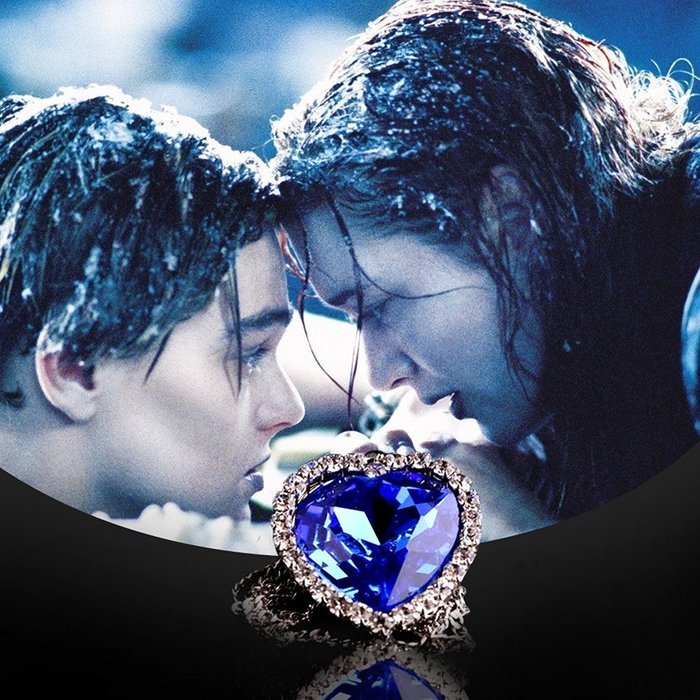 My Titanic Necklace, Heart of the Ocean Necklace from the Movie Titanic, Alloy Silver and Swarovski
