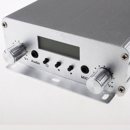 RioRand2W/15W FM Transmitter Stereo PLL Broadcast Radio Station 88-108MHz Silver N3