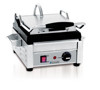 Eurodib SFE02325 Stainless Steel & Cast Iron All Ribbed Panini Grills, 10.23 x 9.25 x 17.1 in.