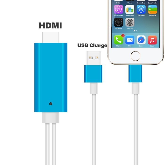 8pin HDMI Adapter AV Cable HDTV AUDIO for iPhone SE/5/5S/6/6S Plus Support HD 1080P Connect TV and Car,6ft(Silver) N14