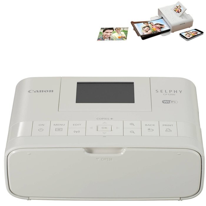 Canon Selphy CP1200 Wireless Color Photo Printer (Black) + Canon KP-108IN Color Ink Paper Set (Produces up to... N15