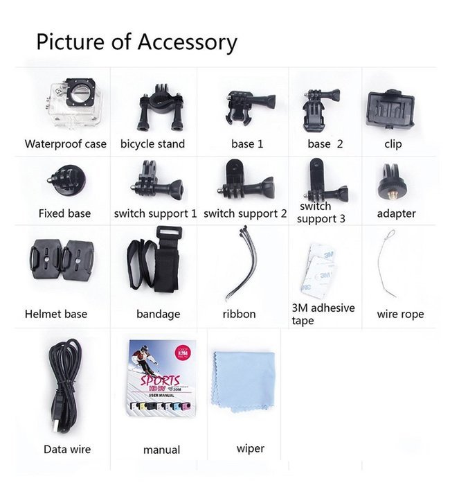 niceEshop(TM) SJCAM SJ4000 WiFi 1080P Full HD Action Camera Sport DVR(Black, US Plug) N8