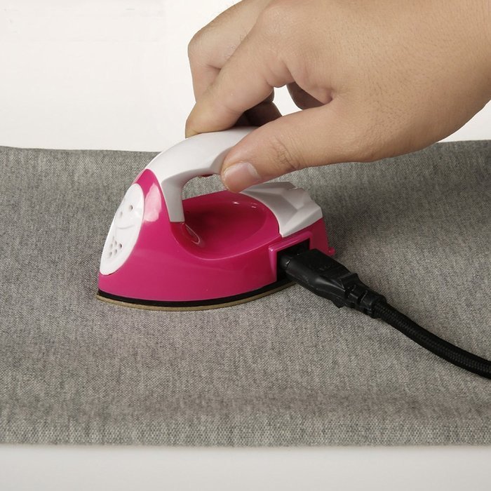 Glodeals Mini Iron DIY Crafting Ironing 180℃ Portable Small Irons Ironing Tools Pink