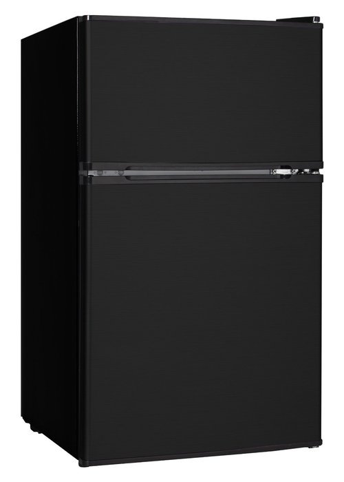 Midea WHD-113FB1 Compact Reversible Double Door Refrigerator and Freezer, 3.1 Cubic Feet, Black N3