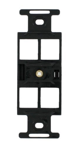 Leviton 41087-QEP QuickPort Duplex Type 106 Insert, 4-Port, Black by Leviton