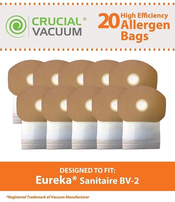 20 Eureka Sanitaire BV-2 Bags, Fits Back Pack SC412, BV-2, Eureka/Sanitaire SC412 BV-2 PowerFlite 6-Quart PF300BP... N2