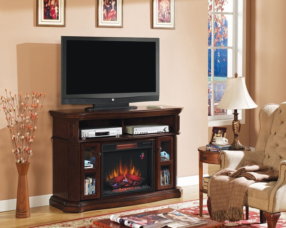 ClassicFlame 23MM1297-C259 Aberdeen TV Stand for TVs up to 60", Premium Cocoa (Electric Fireplace Insert sold... N2