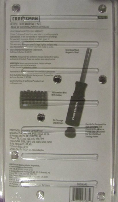 Craftsman 9-47483 33-Piece Screwdriver Set