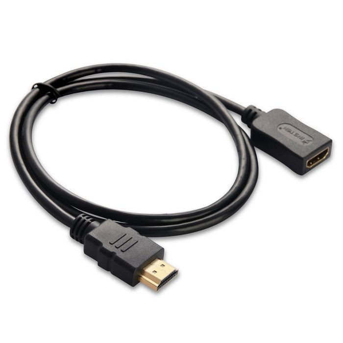 Insten High Speed HDMI Extension Cable M/F, 3 Feet / 1 M, Black N2