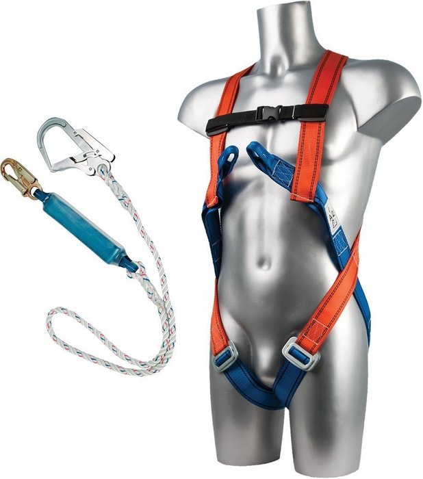 Workwear World Portwest Standard Fall Arrest Safety Kit With Harness & Scaffolding Hook Lanyard