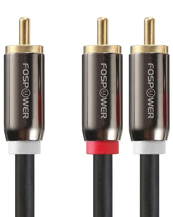 FosPower RCA Y-Adapter (6 Feet) 1 RCA Male to 2 RCA Male Audio Adapter Cable - Dual Shielded | 24K Gold Plated