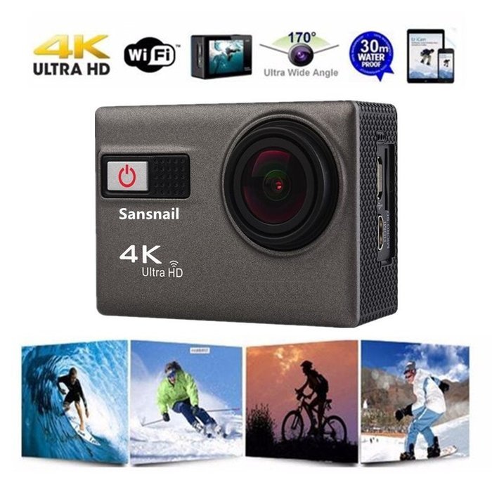 Sansnail Ultra HD 4K Sport Action Camera WIFI 1080P 60fps HDMI 20MP+ 170 Degree Wide Viewing Angle Waterproof... N3