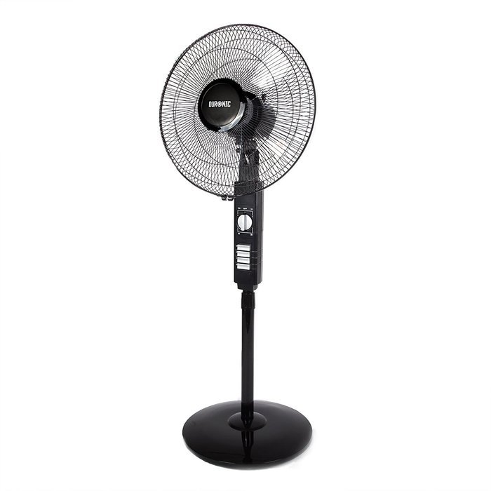 Duronic FN40 White 16 inch Oscillating Pedestal (Stand) Fan with weighted round base N3