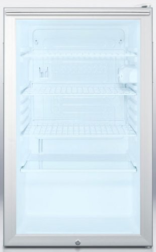 Summit SCR450LHH 4.1 Cu. Ft. Stainless Steel Undercounter Compact Refrigerator