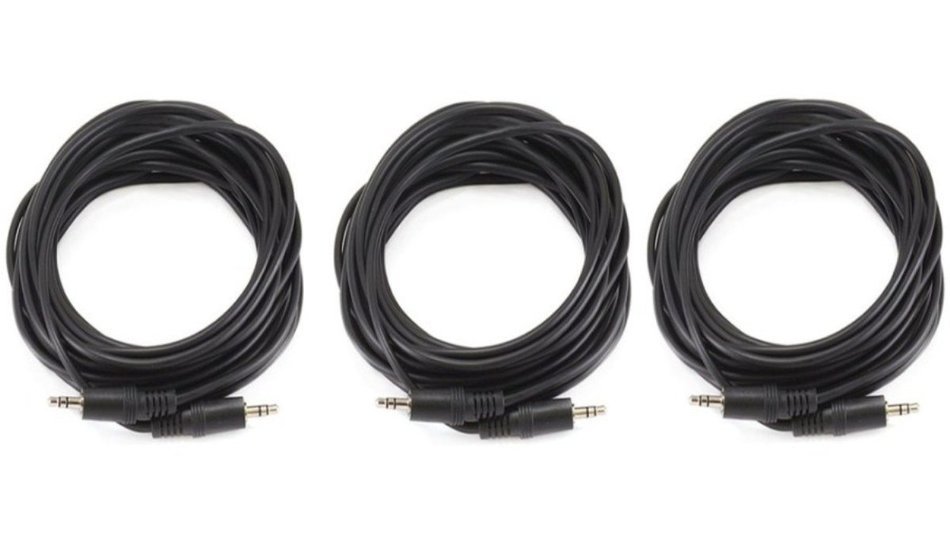 Monoprice 100647 50' 3.5mm Stereo Plug/Plug M/M Cable, Black N17