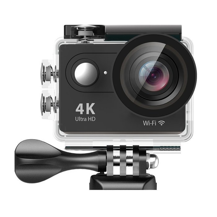 EKEN H9 Wifi Waterproof Action Camera 4K25fps with 2 Batteries + Selfie Stick + Charging Dock (Black)