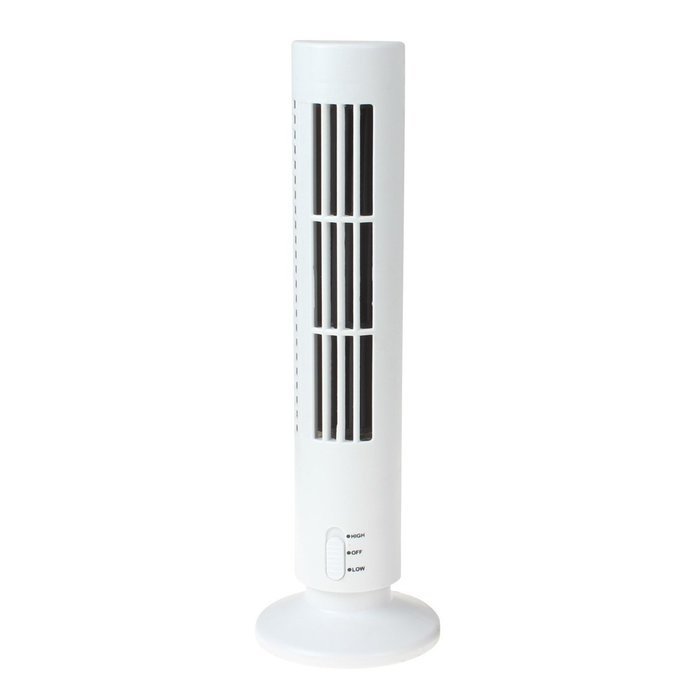 OriGlam&reg; Portable USB Bladeless Fan Air Conditioner Home Desk Tower Cooling Fan (White)