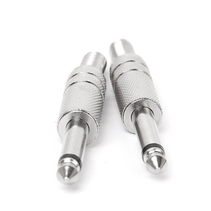 6.35mm Microphone Input Audio Output Plug Silver N5