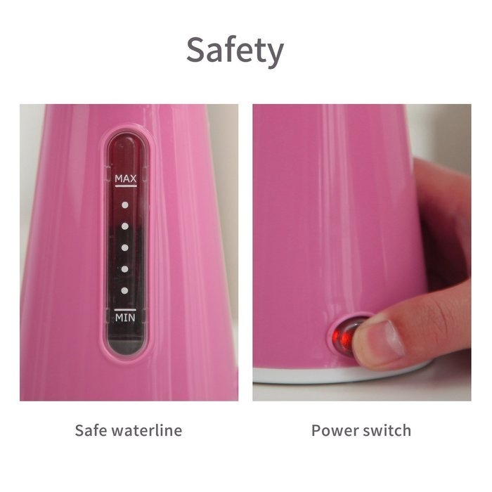 Kazoo Compact Handheld Fabric Steamer, portable mini for travel, Pink