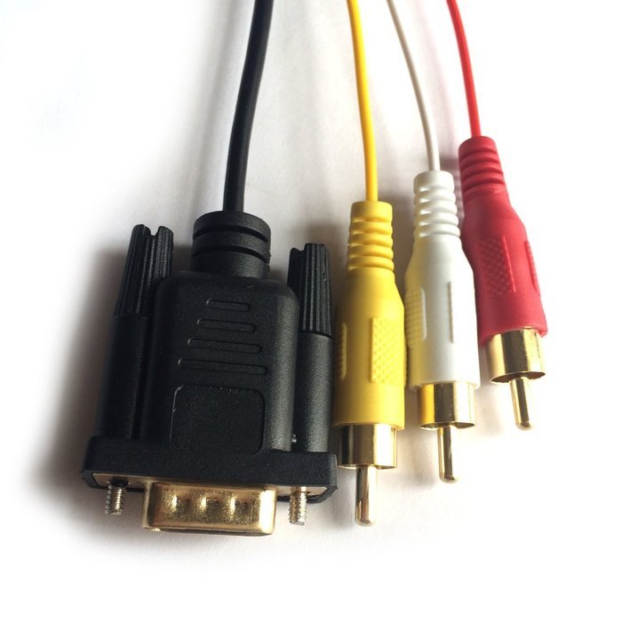 VAlinks(TM) 5 Feet 1.5M Gold HDMI to VGA 3RCA converter adapter cable for HDTV Satellite TV,RGB Component video... N3