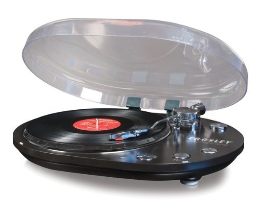 Crosley CR6004A-BK Oval USB Turntable (Black) N2