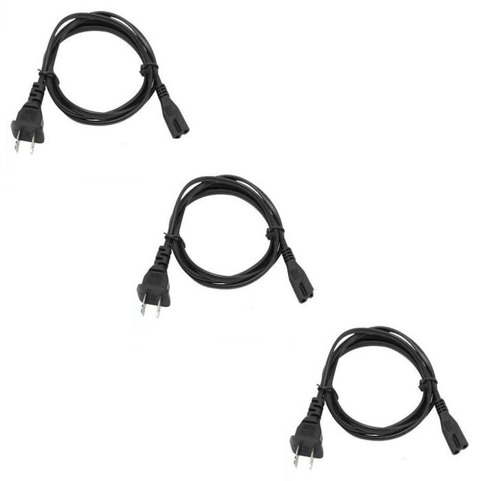 C&E 4 pack, Notebook/Laptop Power Cord, NEMA 1-15P to C7, Non-Polarized, 3 Feet, CNE458569 N6